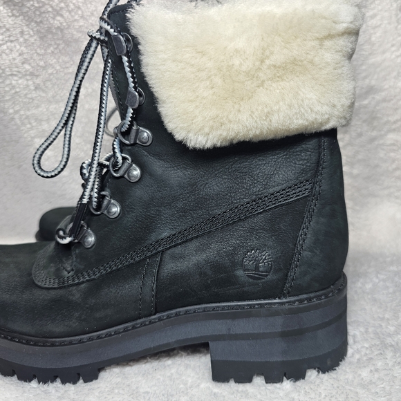 TIMBERLAND Women's Courmayeur Valley Women's Shearling Lined Boots Black A1RPD - Picture 3 of 12